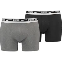 Puma 2P«, »MEN Multi Logo Boxer Grau/Schwarz Baumwolle Small