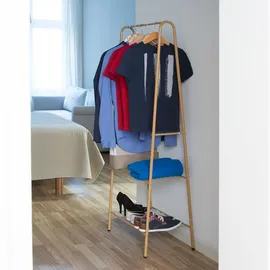 Relaxdays Garderobenständer Sandra 160 x 61,5 x 38 cm Honigbraun