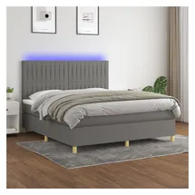 vidaXL Boxspringbett 180 x 200 cm Dunkelgrau