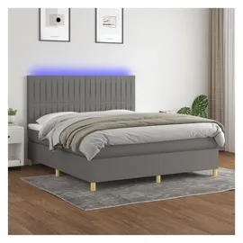 vidaXL Boxspringbett 180 x 200 cm Dunkelgrau
