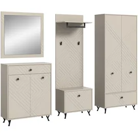 MID.YOU Garderobenkombination NOTES 250x35x190 cm beige