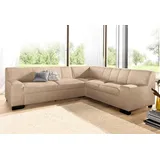 DOMO collection Ecksofa »Norma, moderne Armlehnen, zeitlos und elegant, L-Form«, wahlweise mit Bettfunktion beige
