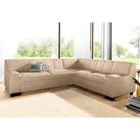 DOMO collection Ecksofa »Norma, moderne Armlehnen, zeitlos und elegant, L-Form«, wahlweise mit Bettfunktion beige