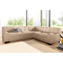DOMO collection Ecksofa »Norma, moderne Armlehnen, zeitlos und elegant, L-Form«, wahlweise mit Bettfunktion beige