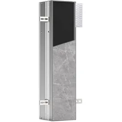 Kronenbach Cube Design WC-Modul - Unterputzmodell 15,4 x 65,8 cm, Türanschlag links, Accessoires, aluminium