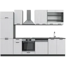 Vicco Küchenzeile Fame-Line 300 cm Weiß Landhaus/Anthrazit
