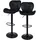 ML-Design Barhocker 2er Set Schwarz, Gepolsterter Barstuhl mit Rückenlehne und Fußstütze, höhenverstellbar 59-79 cm, Esszimmer, Barmöbel, Barhocker
