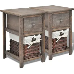 vidaXL Nachttische 2 Stk. Holz Braun