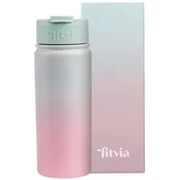 Fitvia Thermoflasche "Candy" Pastell rosa, blau 500ml Edelstahl, integriertes