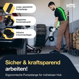 NTG Hydraulischer Wagenheber Rangierwagenheber 3t 3000kg 85-485mm KFZ PKW Werkstatt
