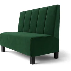 Schmidt F | Gastrobank | B:H 140 x 100 cm | Dunkel Grün | Tief Gestreift | Samt