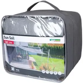 WINDHAGER Sonnensegel Capri Quadrat 5 x 5 m (gleichschenkelig), Sonnenschutz für Garten & Terrasse, UV- und witterungsbeständig, grau
