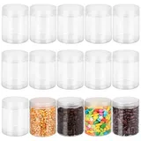 Belle Vous 15 Stk Kunststoffdose mit Deckel Transparent – Kosmetik Tiegel Döschen mit Deckel Rund 240ml - Leere Kosmetik Behälter als Creme Dosen, für Slime, Küche, Gewürze, Lebensmittel, Reisen