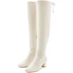 Overkneestiefel LASCANA, Damen, Gr. 36, Normalschaft, beige (creme), Obermaterial: 100% Textilmaterial. Futter: 100% Textilmaterial. Decksohle: 100% Lederimitat. Laufsohle: 100% Synthetik, unifarben, elegant, Schuhe, Slouchy Boots,Langschaft Stiefel,Schlupf-Boot, weiches Stretchmaterial
