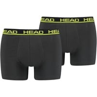 Head Herren Boxershorts im Pack - Basic, Baumwoll Stretch, einfarbig Anthrazit/Gelb XL