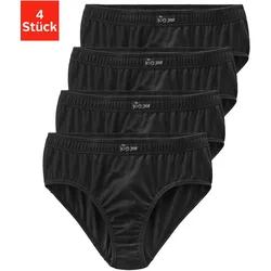 Slip, (Packung, 4 St.), aus angenehm weicher Baumwoll-Qualität, Gr. 9, schwarz, , 210888-9