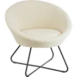 Tectake tectake® Cocktailsessel, gepolstert, mit Bouclé- oder Samtbezug, pulverbeschichtetes Stahlgestell, 83 x 73 x 82 cm