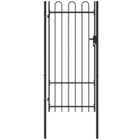vidaXL Gartentor Einzelflügel 1 x 2 m Schwarz/Stahl