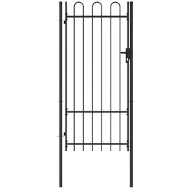vidaXL Gartentor Einzelflügel 1 x 2 m Schwarz/Stahl