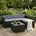 3-Sitzer Polyrattan Lounge-Set schwarz