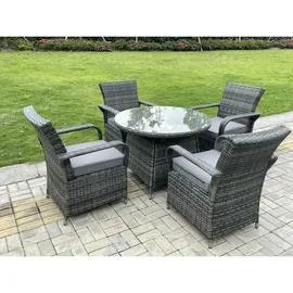 fimous Rattan Set 4-tlg. Dunkelgrau