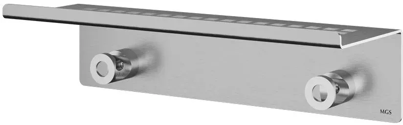 MGS MILANO AC964 Wandablage mit 2 Kleiderhaken - Edelstahl