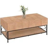 Mendler Couchtisch HWC-N30, Wohnzimmertisch Tisch Sofatisch Beistelltisch, Ablage Massiv-Holz MDF, 51x120x61cm