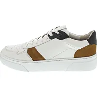 Marco Tozzi by Guido Maria Kretschmer Sneaker flach aus Leder mit dicker Sohle, Weiß (White Black), 45