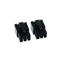 Phobya VGA Power Connector 6Pin Stecker (6-eckig) inkl. 6 Pins - 2 Stück Black