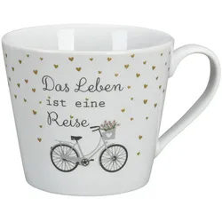 Krasilnikoff Happy Cup, Das Leben ist eine Reise, Ø 10, Höhe 9 cm, 400 ml