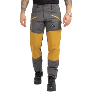 Rock Creek Herren Softshell Hose Cargohose Outdoorhose Wanderhose Herrenhose Wasserdicht Skihose Arbeitshose Winterhose Trekkinghose H-245 Dunkelgrau L - L