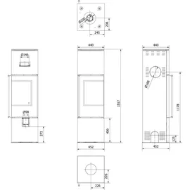 Kratki REN/M Stahl Schwarz/Abdeckplatte Glas