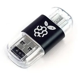 BerryBase 2in1 MicroSD Kartenleser mit USB-A und USB-C Stecker, Schwarz