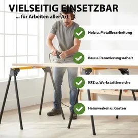 Trutzholm 2x Arbeitsbock klappbar bis 1000 kg Stahl pulverbeschichtet gelb schwarz