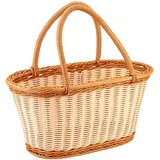 KESOTO Imitation Rattan Picknickkorb Handgewebter Korb Handgemachte Aufbewahrungskörbe für Obst