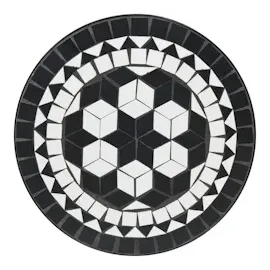 vidaXL Mosaik-Bistrotisch Schwarz und Weiß Ø50x70 cm Keramik