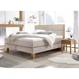 Hasena Cottage Boxspringbett 140-180 cm Braun / beige Liegefläche:160 x 200 cm, Topper:Superio-Topper