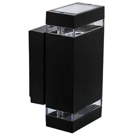 KANLUX Außenwandleuchte Aluminium 23,5 cm 2x GU10 IP44 schwarz
