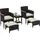 Yaheetech Rattan Set 5-tlg. Schwarz/Beige