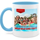 Tasse Tassen 325ml - Geschenk mit eigenem Foto und Text personalisiert I Eigenes Bild I Custom Photo Text - 325 ml - Hellblau - mug to personalise yourself, fototasse selbst drucken pictures