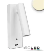 ISOLED LED Leseleuchte, 3W, weiß, mit USB A Ladebuchse, warmweiß, 3 Stufen dimmbar