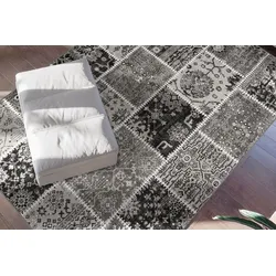 Teppich CALO-DELUXE "Ruzica-404" Gr. 2, grau, B:80cm H:6mm L:150cm, Kunstfaser, Teppiche, Flachgewebe, Vintage Design, Wohnzimmer