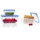 ALPFA Frischhaltedose Frischhaltedosen Set 3tlg. 802322 Gefrierdosen, (Spar-Set, 3 teiliges Set), BPA-frei weiß