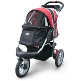 Innopet Haustier-Buggy, IPS-075, rot/schwarz, Hunde-Tragetasche, Trolley, Comfort EFA Buggy.Faltbarer Haustier-Buggy für Hunde und Katzen.