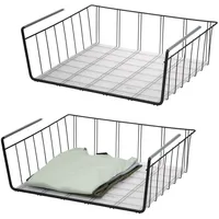 ELUNO Schrankkorb 2er Set inklusive Einlegeböden und Kratzschutz  -  onesize schwarz