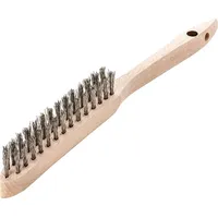 Lessmann Handdrahtbürste rostfrei gewellt 0,35mm 2-reihig