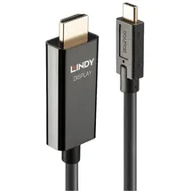 Lindy Adapterkabel USB-C Stecker HDMI-A Stecker 10 m Schwarz