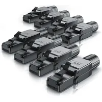 Primewire 8x Netzwerk-Adapter RJ-45 (Ethernet) zu Netzwerkkabel, Netzwerkstecker RJ45 CAT 8 - Gigabit Ethernet LAN Kabel - 40 Gbit/s, schwarz