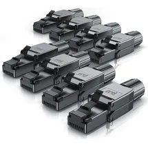 Primewire 8x Netzwerk-Adapter RJ-45 (Ethernet) zu Netzwerkkabel, Netzwerkstecker RJ45 CAT 8 - Gigabit Ethernet LAN Kabel - 40 Gbit/s, schwarz