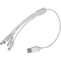 AccuCell USB-Ladekabel 4 in 1 passend für USB-C, Mini-USB, Micro-USB und 8 Pin Stecker